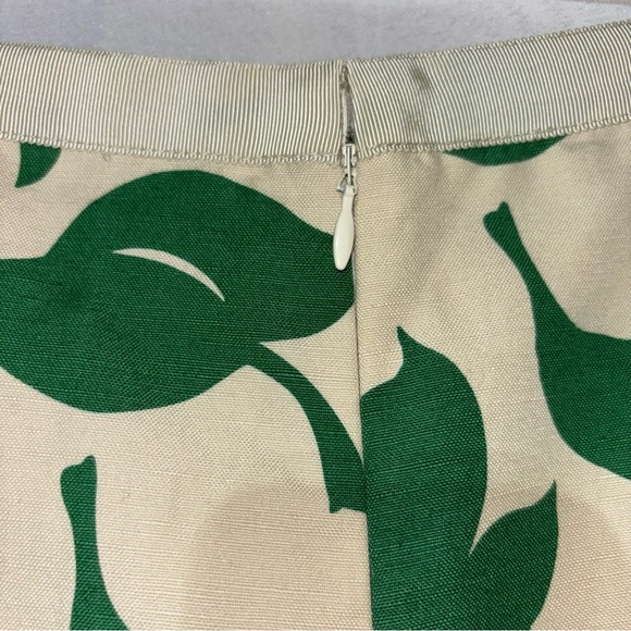 Banana Republic Green & Cream Full Skirt Size 12 - Picture 2 of 10